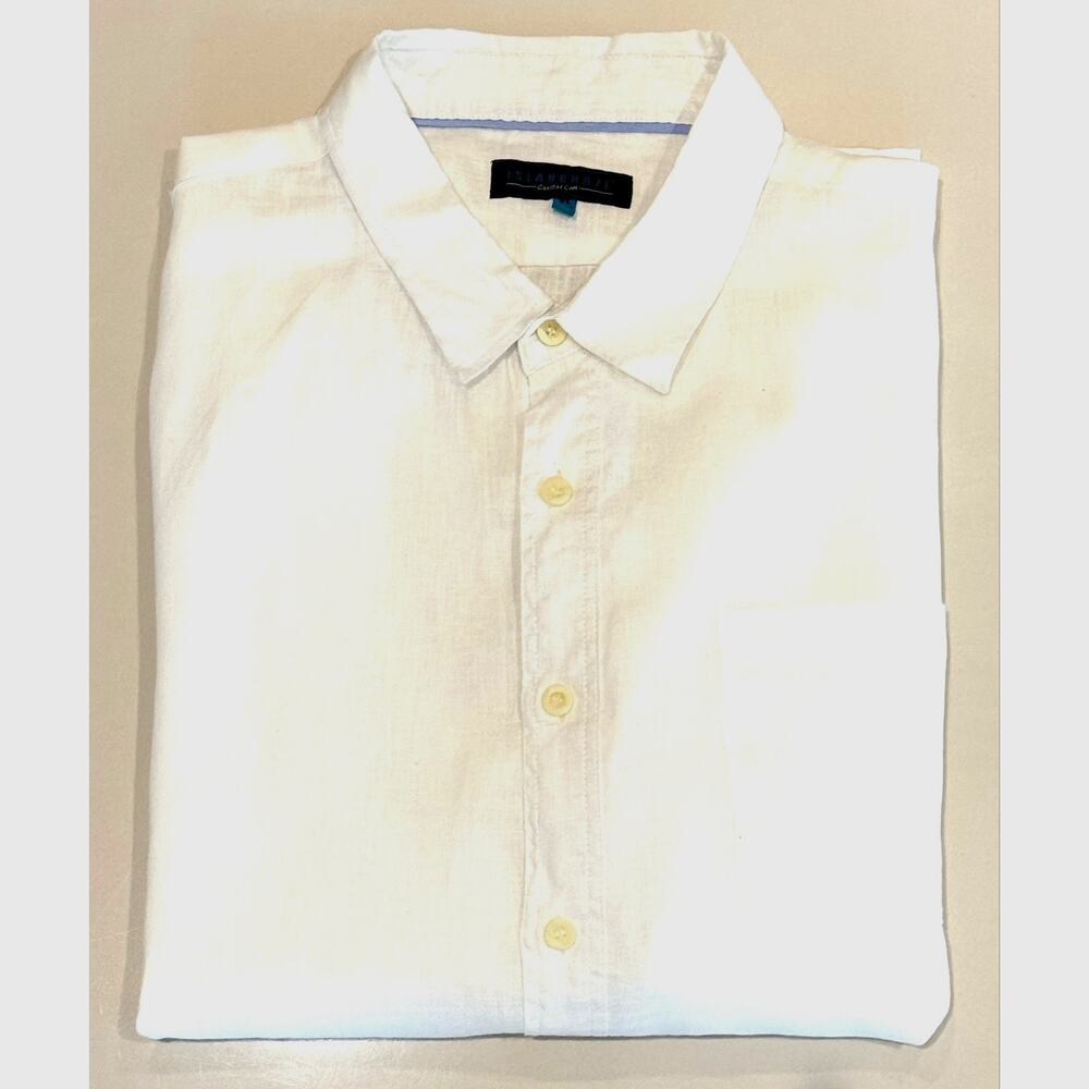Island Haze 100% Linen White Shirt XL